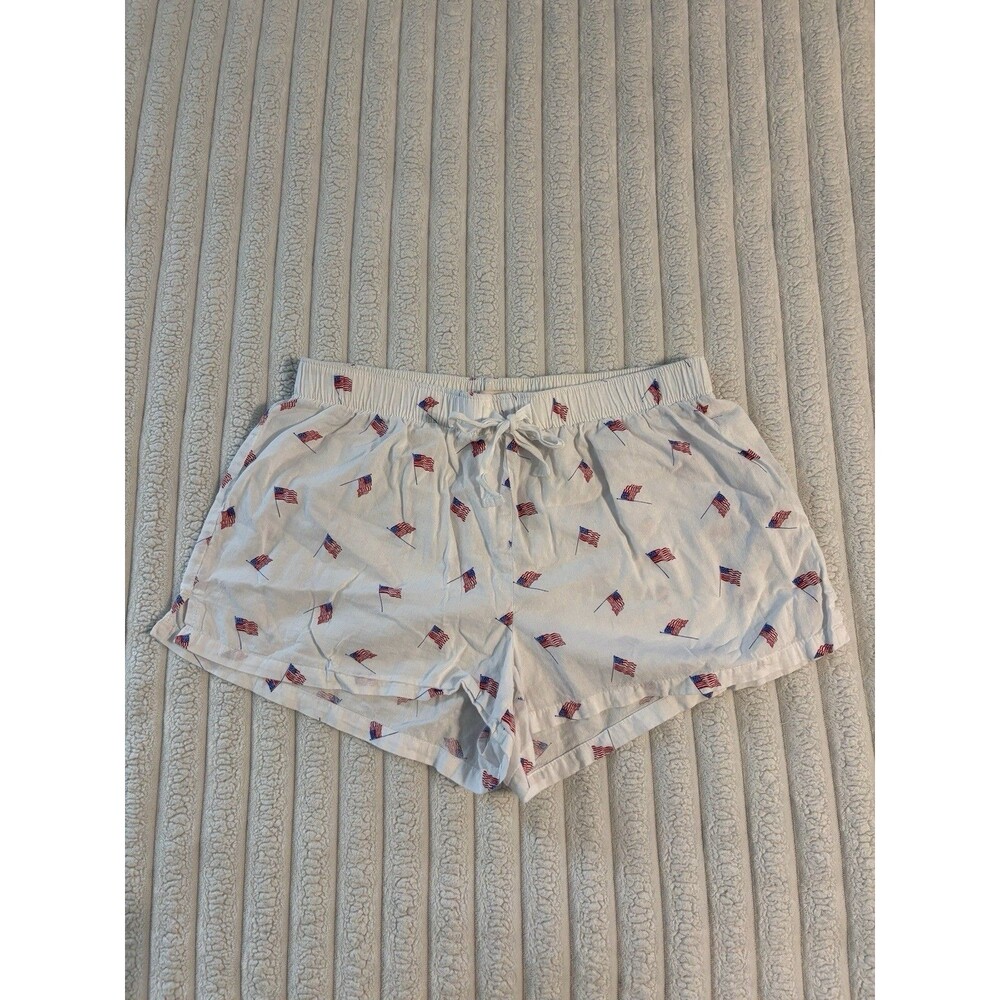 Gap Love American flag boxer shorts Womens small white red blue sleep patriotic